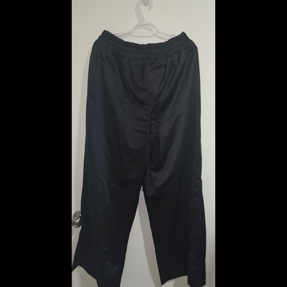 Ashley Stewart Black Belted Wide Leg Satin Pants - Picture 3 of 3